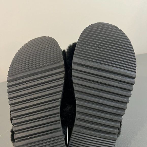 NWT ABOUND Black Wynter-Fab‎ Faux Fur Slippers (M-7/8) - Picture 6 of 7